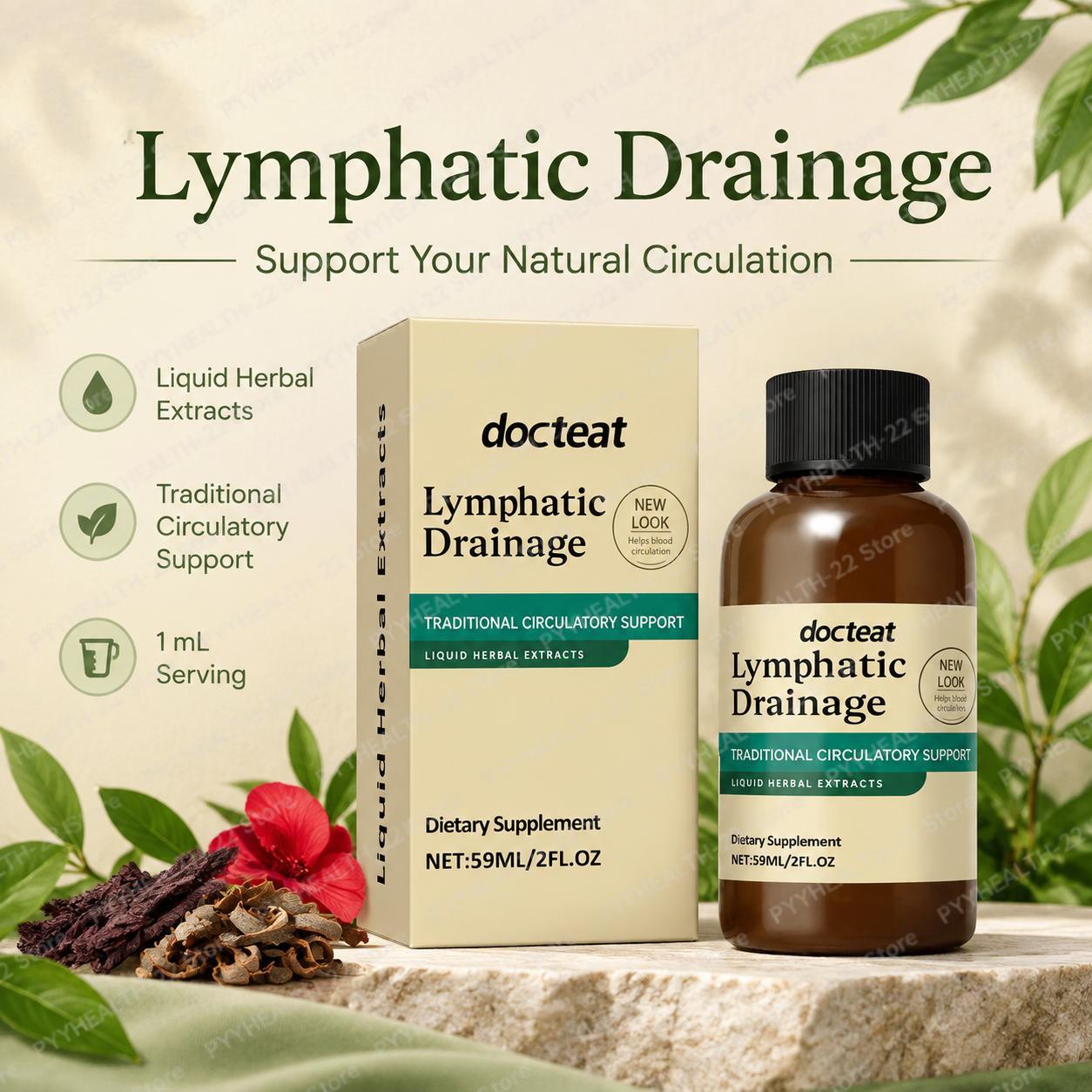 Herbal Wellness Blend - Lymphatic Drainage Liquid Traditional Circulatory &