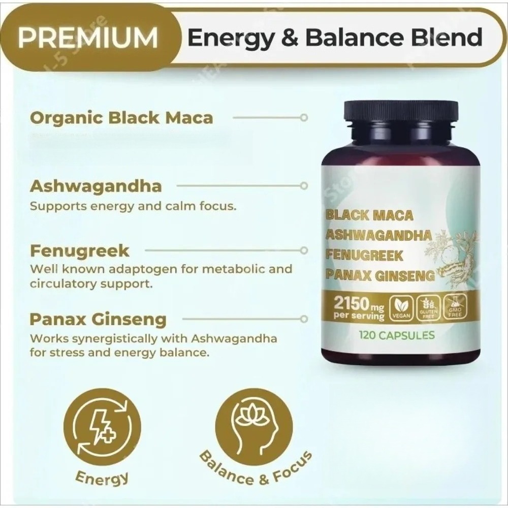4-in-1 Organic Black Maca Root - Valerian Root Capsule 评论和价格