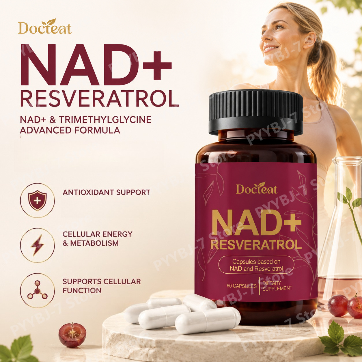 NAD+ Resveratrol Supplement 60 - Wellness Quercetin 评论和价格