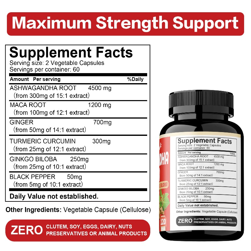 Ashwagandha and Maca Supplemen - Valerian Root Capsule 评论和价格